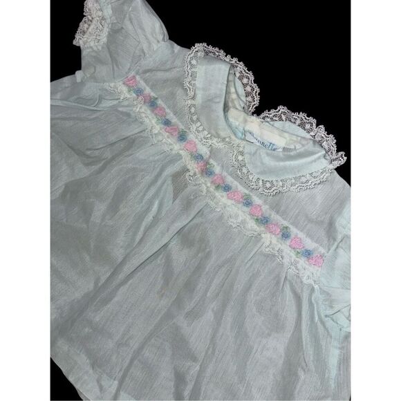 Vintage 2 piece Nannette Baby Dress, pink flowy, with cute Diaper Cover Bloom 9- - Picture 3 of 10